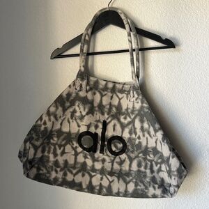 Alo Iconic Shopper Tote Bag Grey Tie Dye